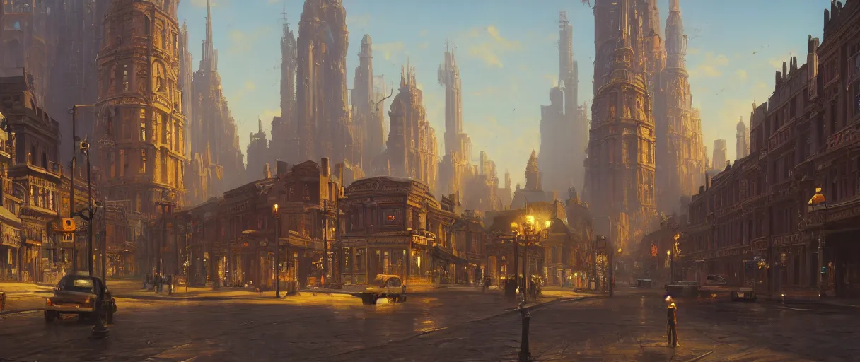 Prompt: victorian city, highly detailed oil painting, unreal 5 render, rhads, Bruce Pennington, tim hildebrandt, digital art, octane render, beautiful composition, trending on artstation, award-winning photograph, masterpiece