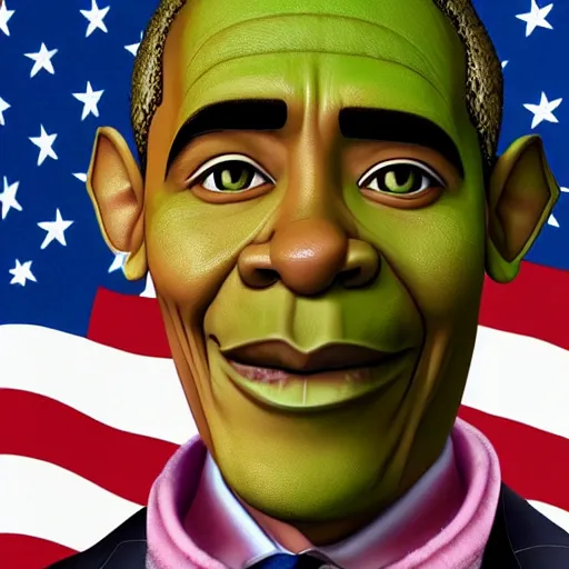 Image similar to obama as shrek