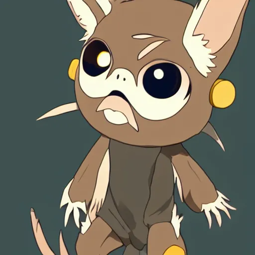 Prompt: Gizmo Mogwai from Gremlins in cute anime, by Ghibli, by Makoto Shinkai, trendy on artstation