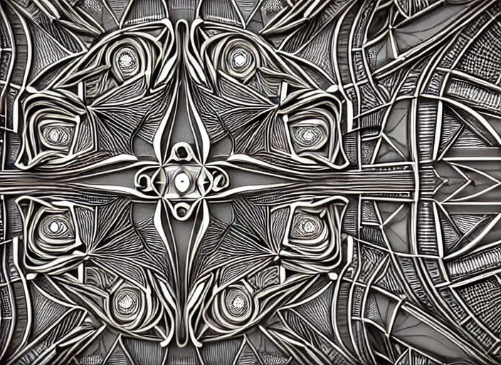 Prompt: symmetry! science university, intricate filigree, elegant, highly detailed, concept art, smooth, sharp focus, lineart, illustration, 3 d occlusion, thinline with black on white on gray, 8 k