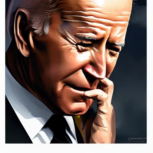 Image similar to joe biden crying, sad, depressed, dramatic lighting, cinematic, establishing shot, extremly high detail, photorealistic, cinematic lighting, artstation, style by James Gurney