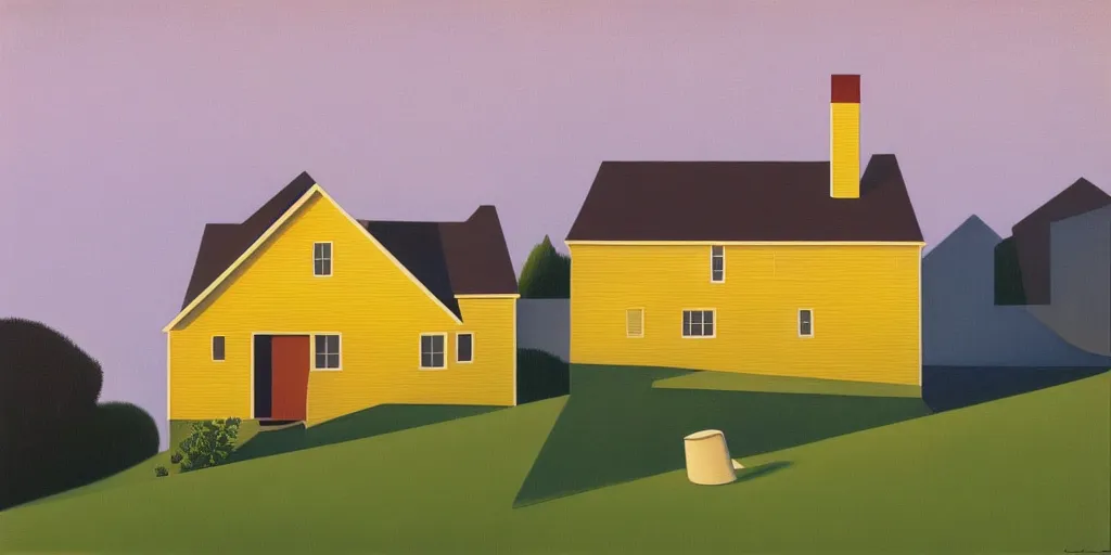 Image similar to great yellow house, summer evening, kenton nelson