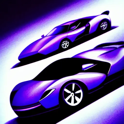 Image similar to a supercar in a dark studio room. The car has a special paint that has homogeneous look of a Tanzanite, Opal, Kunzite gemstone. in the style of artgerm.