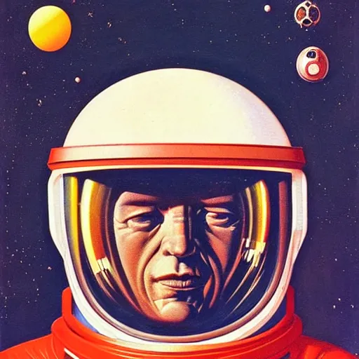 Portrait of a Soviet astronaut wearing helmet | Stable Diffusion | OpenArt