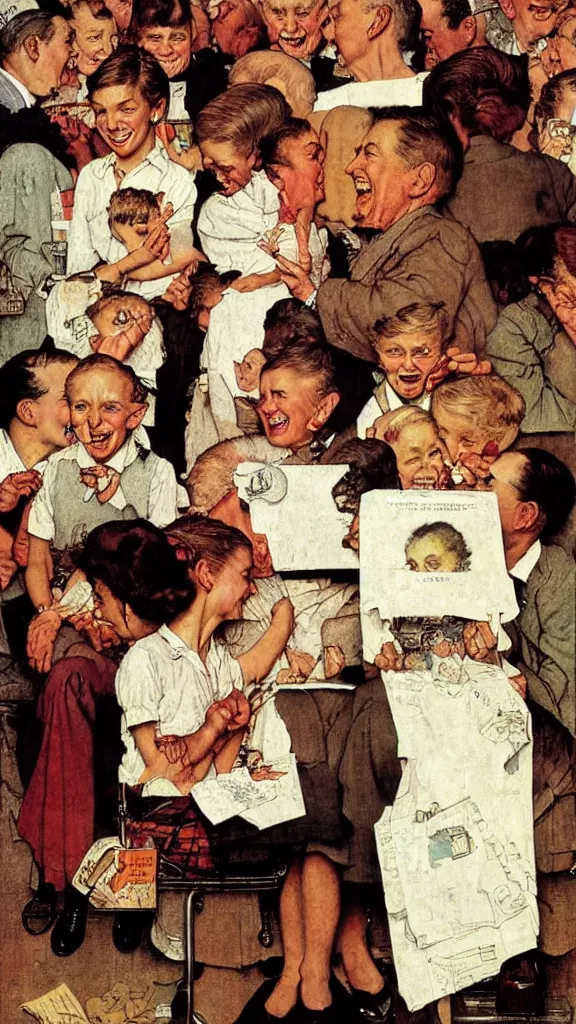 Prompt: happiness by Norman Rockwell