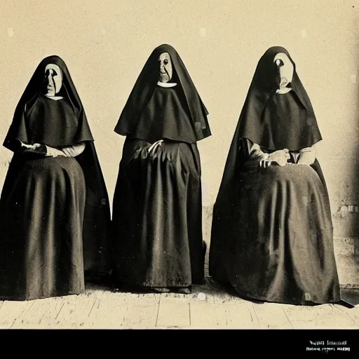 Prompt: nuns at a asylum, creepy, 1 8 0 0 s