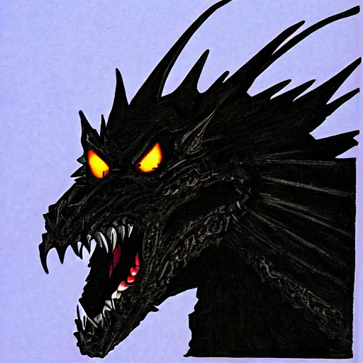 Image similar to Portrait of a terrible black dragon by glenn rane