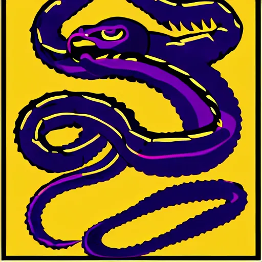 Prompt: cobra snake with a dark background in the style of pop art, high definition