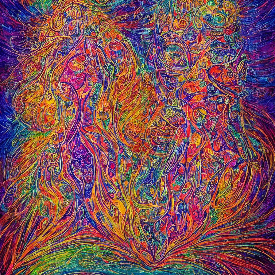 Prompt: Visionary art inspired by the following verses: 'Hear the asynchronous pulsation, clicks of eyelids, toggling, and the beating of a heart: a Life, in thick layers of rhythms, coating a stubborn core.'