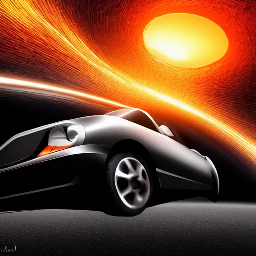 Prompt: car go through a black hole, photorealistic, realistic, dramatic, cinematic, photography