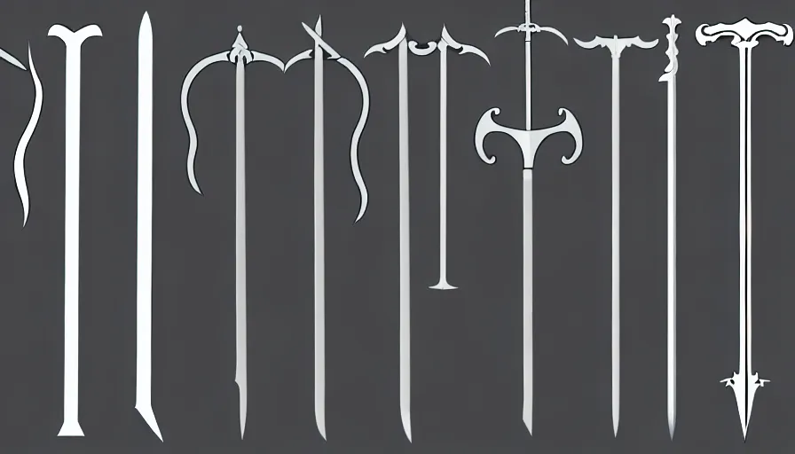Prompt: collection of sword sprites on transparent background, very high quality digital art