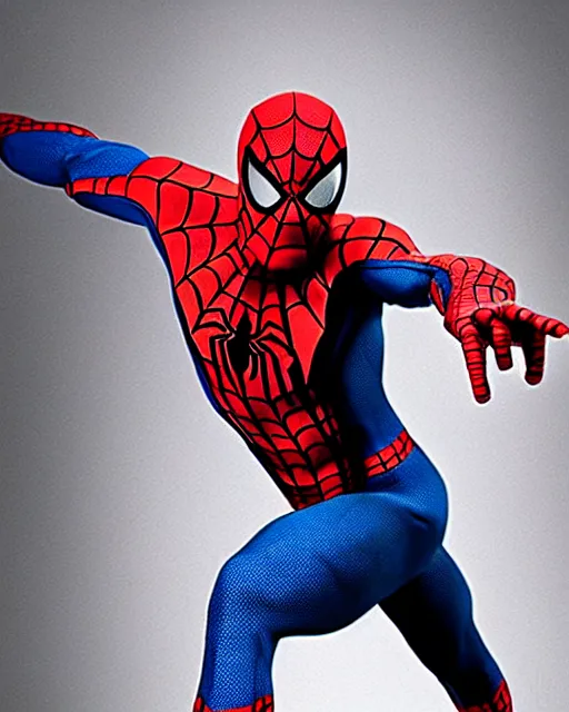 Image similar to spider - man created this suit to combat the hobgoblin the suit warps light and sound around it, rendering it invisible. clear translucent spiderman