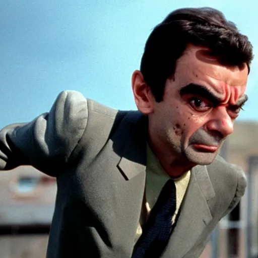 Image similar to A still of Mr Bean as the Terminator in The Terminator