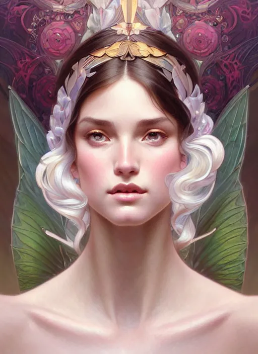Prompt: perfectly feminine face!! portrait of perfection, nature fairy creature, symmetrical! intricate, sensual features, highly detailed, biblical divine holy perfection!! digital painting, artstation, concept art, smooth, sharp focus, illustration, art by artgerm and greg rutkowski and alphonse mucha