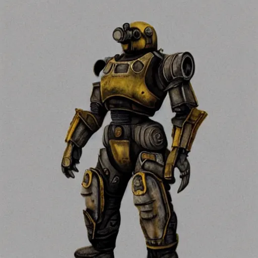 Prompt: fallout power armor, photo, realistic