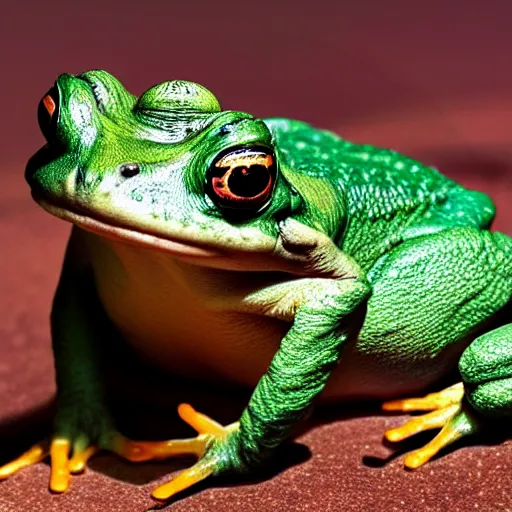 Image similar to macro hyper-realistic hypnotoad Futurama