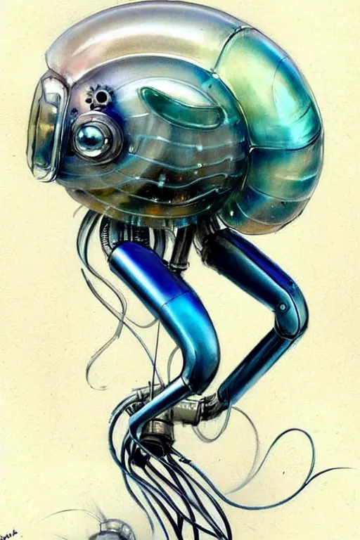 Image similar to ( ( ( ( ( 1 9 5 0 s retro future robot android aluminum jelly fish. muted colors. ) ) ) ) ) by jean - baptiste monge!!!!!!!!!!!!!!!!!!!!!!!!!!!!!!