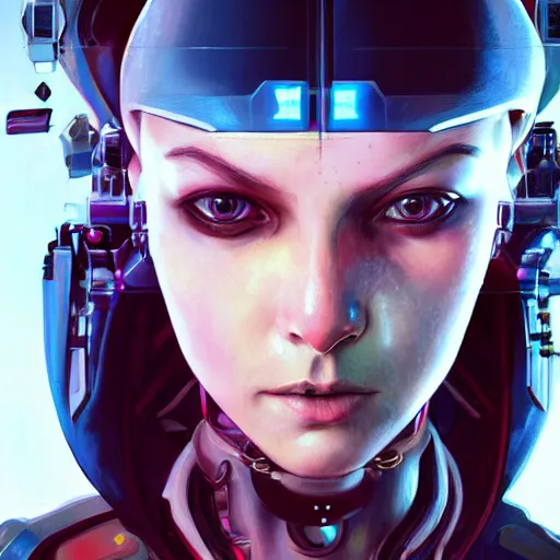 Prompt: a expressive portrait photograph of cyberpunk woman with cybernetic eyes in dramatic lighting, depth of field background, artstation, concept art by jim burns and greg rutkowski, a realism masterpiece, james gilleard, bruegel, alphonse mucha, and yoshitaka amano