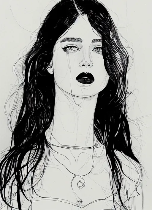 Image similar to a portrait of amber by kaethe butcher and moebius