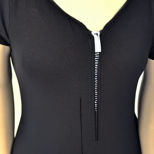 Image similar to a close up on a black dress zipper behind