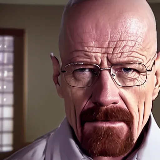 Image similar to film still of walter white talking to the camera in the office tv show. 4 k.