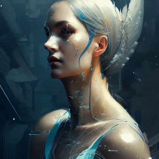 Image similar to wise and very beautiful computational linguists, art by greg rutkowski, intricate, elegant, highly detailed, smooth, sharp focus, artstation