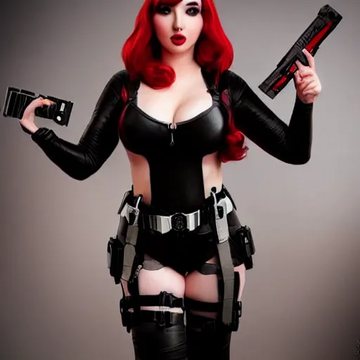 Image similar to Actress Bailey Jay as Marvel's Black Widow