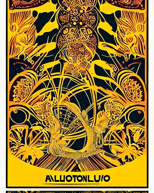 Prompt: avalon ballroom poster art by victor moscoso, hd vector art, award winning on behance