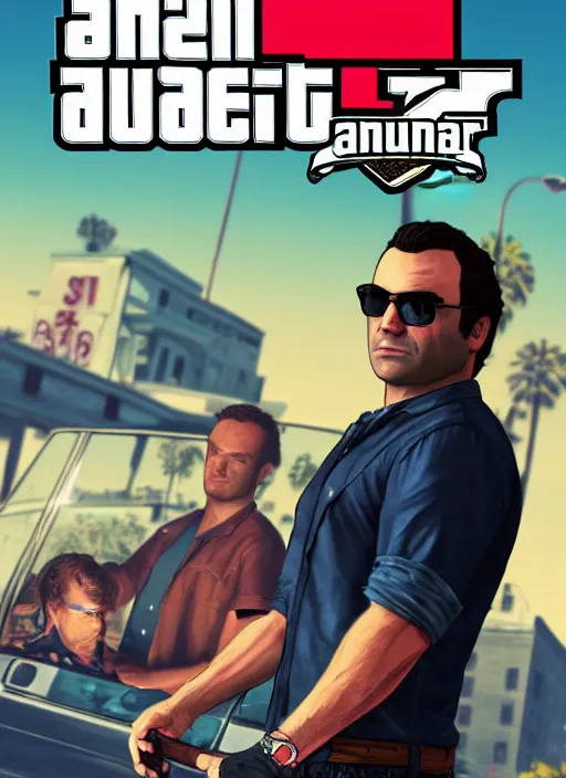 Image similar to a portrait of johnny galecki as gta 5 cover art