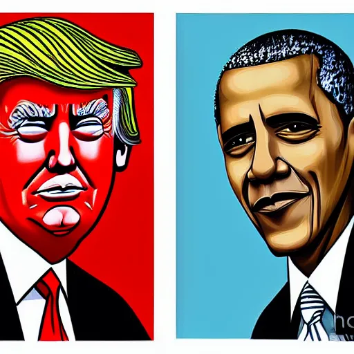 Image similar to portrait of donald trump or barack obama by greg ruthkowski