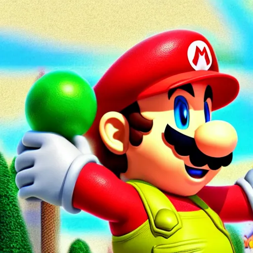 Image similar to super mario in the style of sakimichan, painted anime, intricate detail, ornate, 8 k