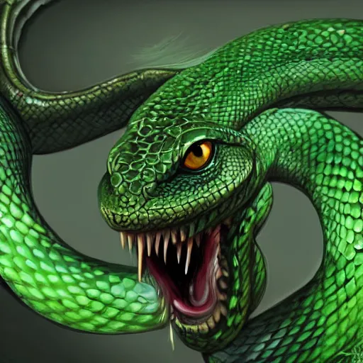 Prompt: a green snake-head female assassin, snake-head female assassin,snake-head female assassin, snake-head female assassin, with the head of a snake, snake head, snake head, snake mouth, snake head, snake fangs, snake fangs, green theme, epic fantasy digital art, fantasy style art, fantasy hearthstone card art style