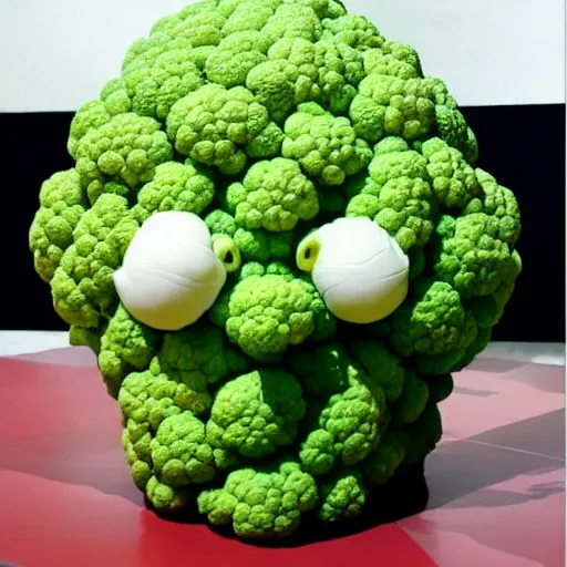 Prompt: head of cauliflower shaped like head of john c. reilly