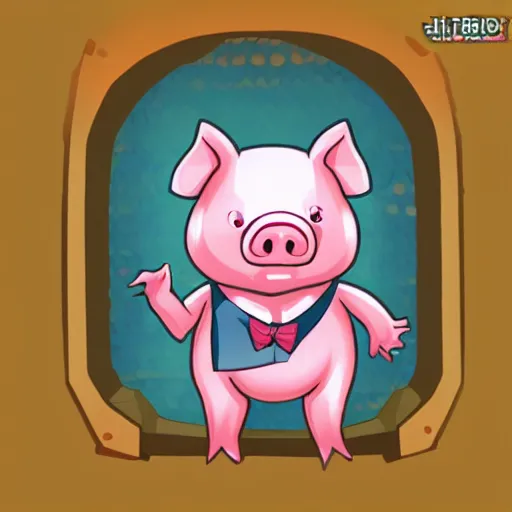 Prompt: cute adorable pig 2 d sprite, trending on artstation, deviantart, pixiv, video game asset