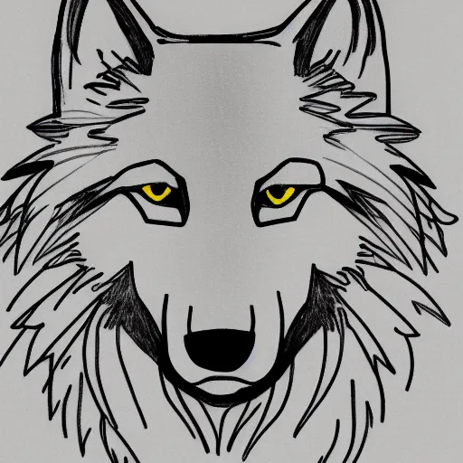 Image similar to wolf template base sketch, sideways view, simple, no color, coloring book style, high quality, HD, 8K