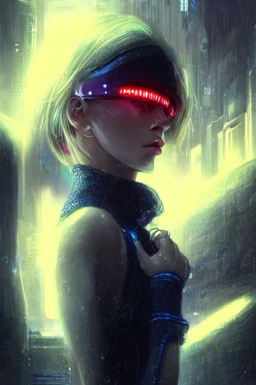 Prompt: portrait futuristic talented cyberpunk female Alchemist, in futuristic stormy heavy snowy thunder tokyo rooftop Enchantment cyberpunk night, ssci-fi, fantasy, intricate, very very beautiful, elegant, neon light, highly detailed, digital painting, artstation, concept art, soft light, hdri, smooth, sharp focus, illustration, art by tian zi and craig mullins and WLOP and alphonse mucha