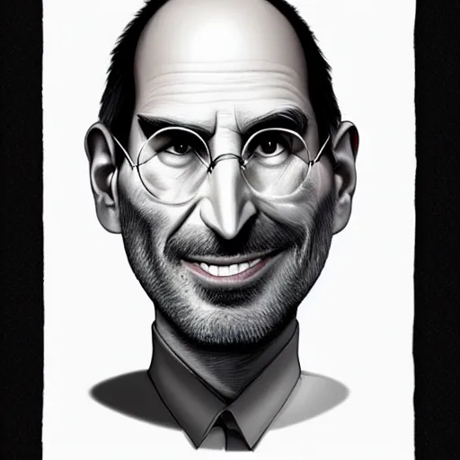 Image similar to steve jobs caricature by tiago hoisel and moebius