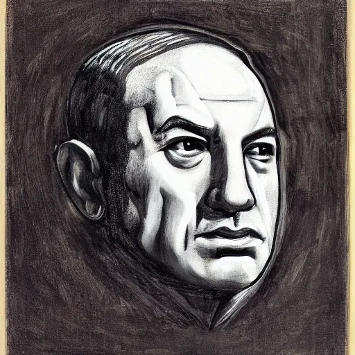 Image similar to ! dream portrait of benjamin netanyahu, vanitas. memento mori