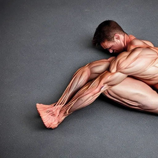 Prompt: mess of entangled muscular muscles