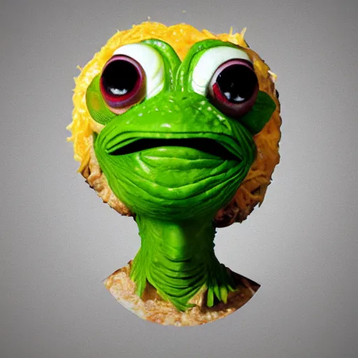 Prompt: a sleestak made of cheese