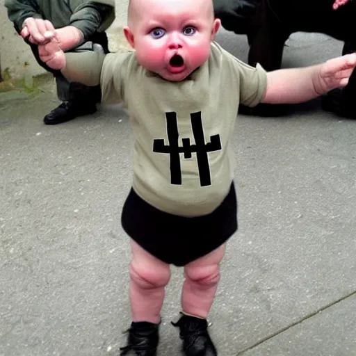 Image similar to angry baby nazi