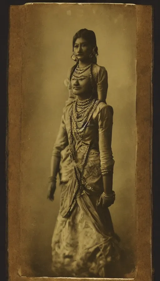 Image similar to vintage_portrait_photo_of_a_beautiful_beautifully_lit_nepalese_Victorian woman