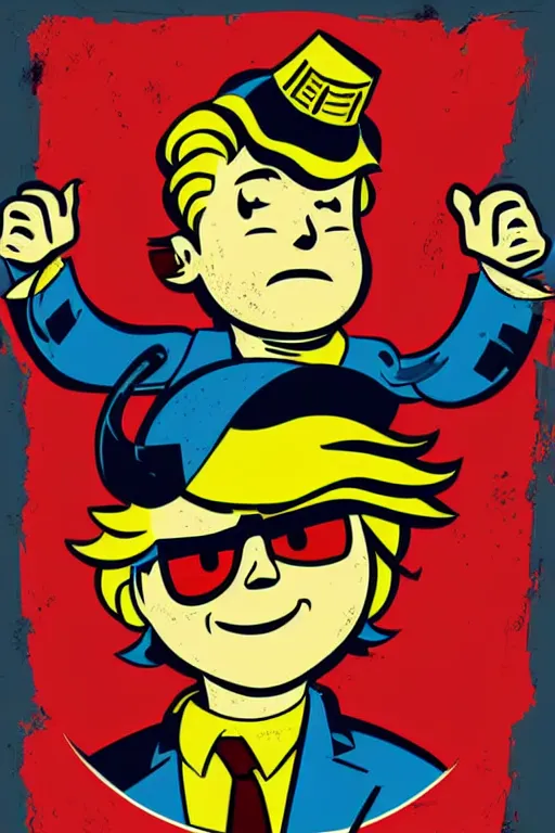 Image similar to fallout 7 6 retro futurist illustration art by butcher billy, sticker, colorful, illustration, highly detailed, simple, smooth and clean vector curves, no jagged lines, vector art, smooth andy warhol style