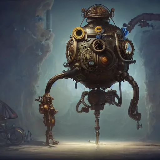 Prompt: steampunk tardigrade, unreal engine, style of peter mohrbacher, 8 k highly detailed, path traced