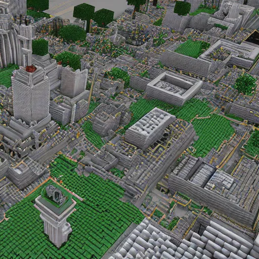 Image similar to street city, hyperrealism, no blur, 4k resolution, ultra detailed, style of Minecraft