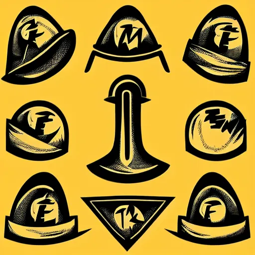 Image similar to mage pointy hat and fireball vector art, logo, minimalistic, black and white, clear edges, no watermarks