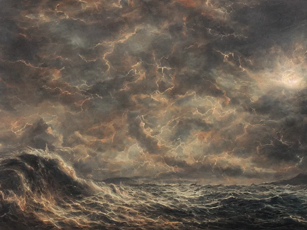 Image similar to The end of the world, painted by Desiderio Monsu