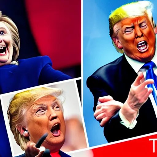 Image similar to hillary clinton yelling at donald trump in space