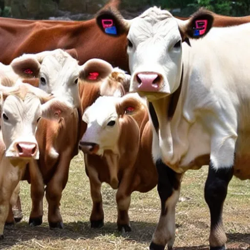 Prompt: 21 cows savagely dancing