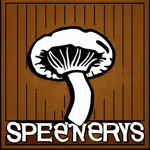 Image similar to spencers shroomery logo. mushroom theme, transcendent style, by aaron draplin